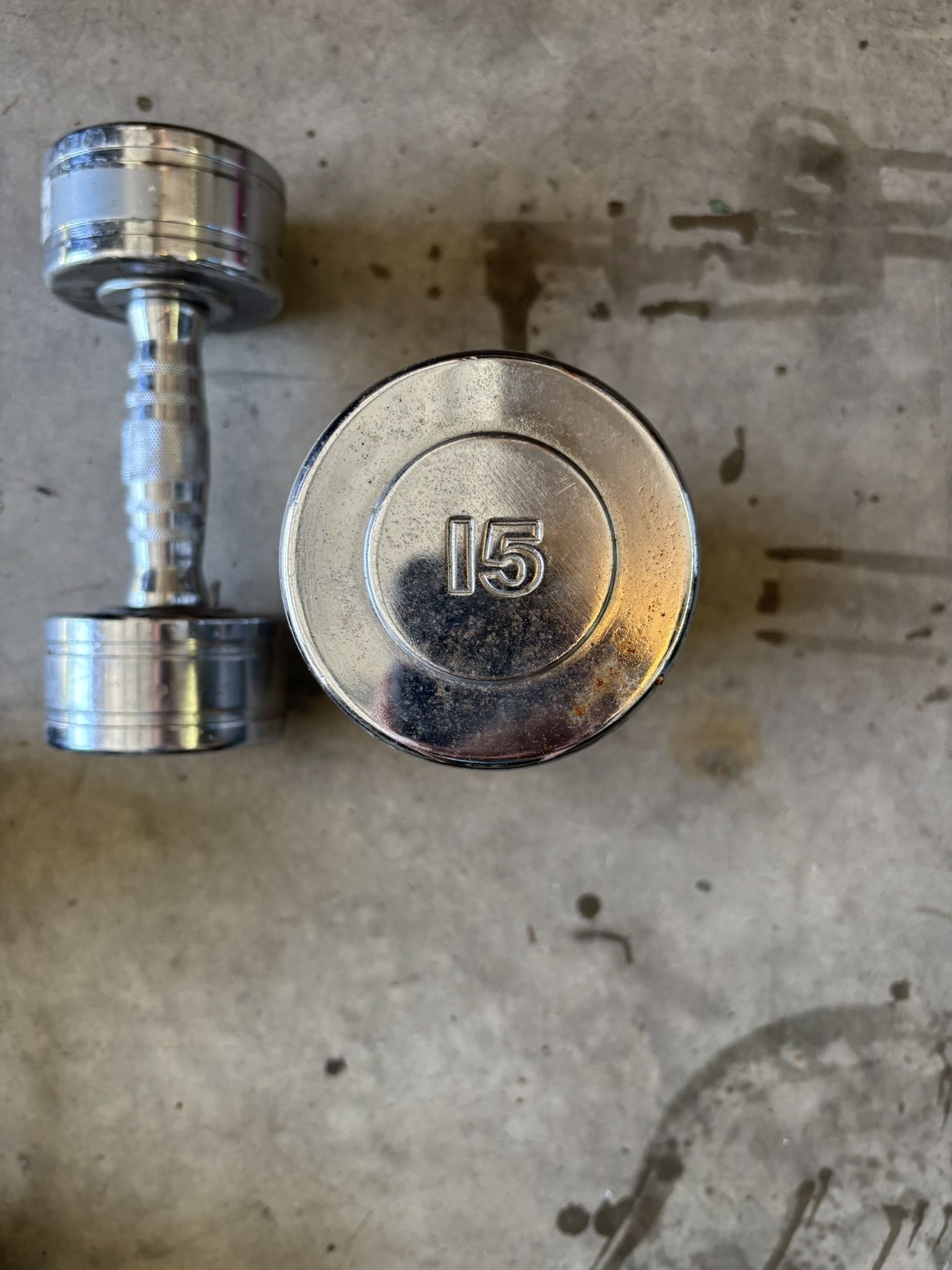 15 Lb Chrome Dumbbells