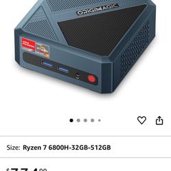 N2 PRO Mini Gaming PC, Ryzen 7 6800H (up to 4.7GHz), 32GB DDR5 512GB PCIe SSD Mini Desktop Computers, Support 2xHDMI, 2xUSB4, BT 5.2/WiFi 6E, 2.5G LAN