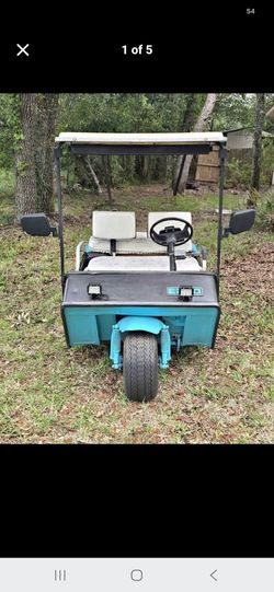 Vintage 3 wheel EZ-GO Golf Cart with Canopy and Mirrors