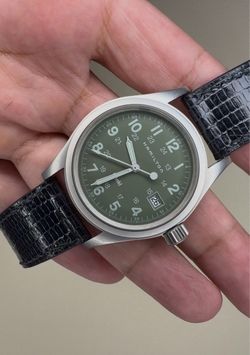Hamilton Khaki Field Quartz ref. H(contact info removed) - Green Dial