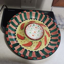 1998 CHIP AND DIP PLATTER 
[Chili Pods ] VIBRANT COLORS