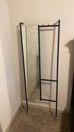 Mirror with hanging hooks