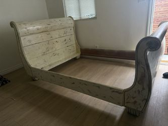 solid wood bed shabby chic