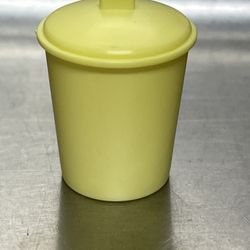 Vintage Mattel Barbie Pastel Yellow Trash Can - VGUC