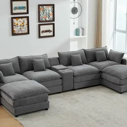 Snap Apart Couch With USB Charging Station 