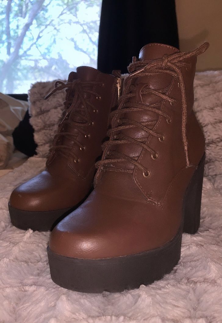 brown women's high heel boots!