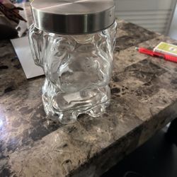 Glass Doggy Food Holder