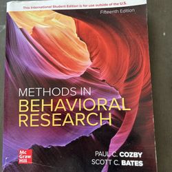 Methods In Behavioral Research 