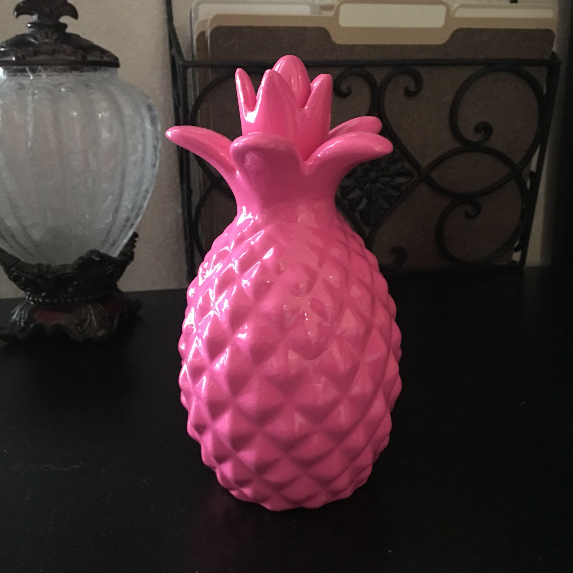 Pink Pineapple Decor Ceramic 7.5” x 4”