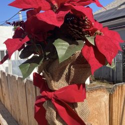 2 Identical Christmas Gift Wrapped Arrangements