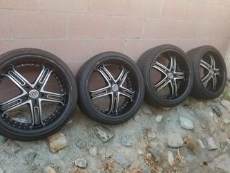 Black machined rims 20x8.5 5 lug