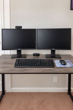 Complete Dell PC Workstation w/ Dual ASUS Monitors, Webcam, Keyboard & Mouse