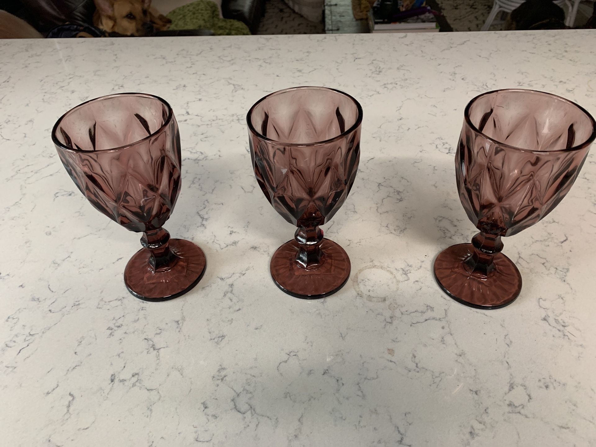 Antique purple glass goblets