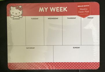 HELLO KITTY WEEKLY DESK  SCHEDULE PAD CALENDAR 