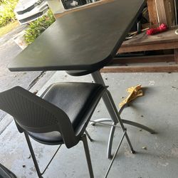 Bar Side Table W/ 2 High Chairs 
