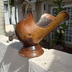 Antique Solid Copper Coal Bucket