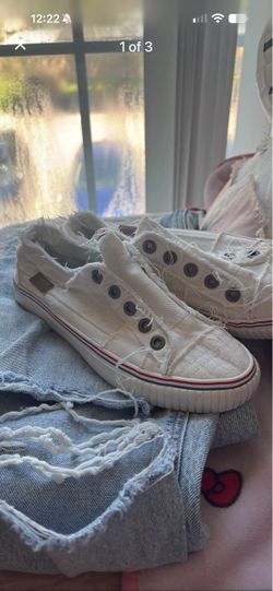 White Canvas Slip-On Sneakers