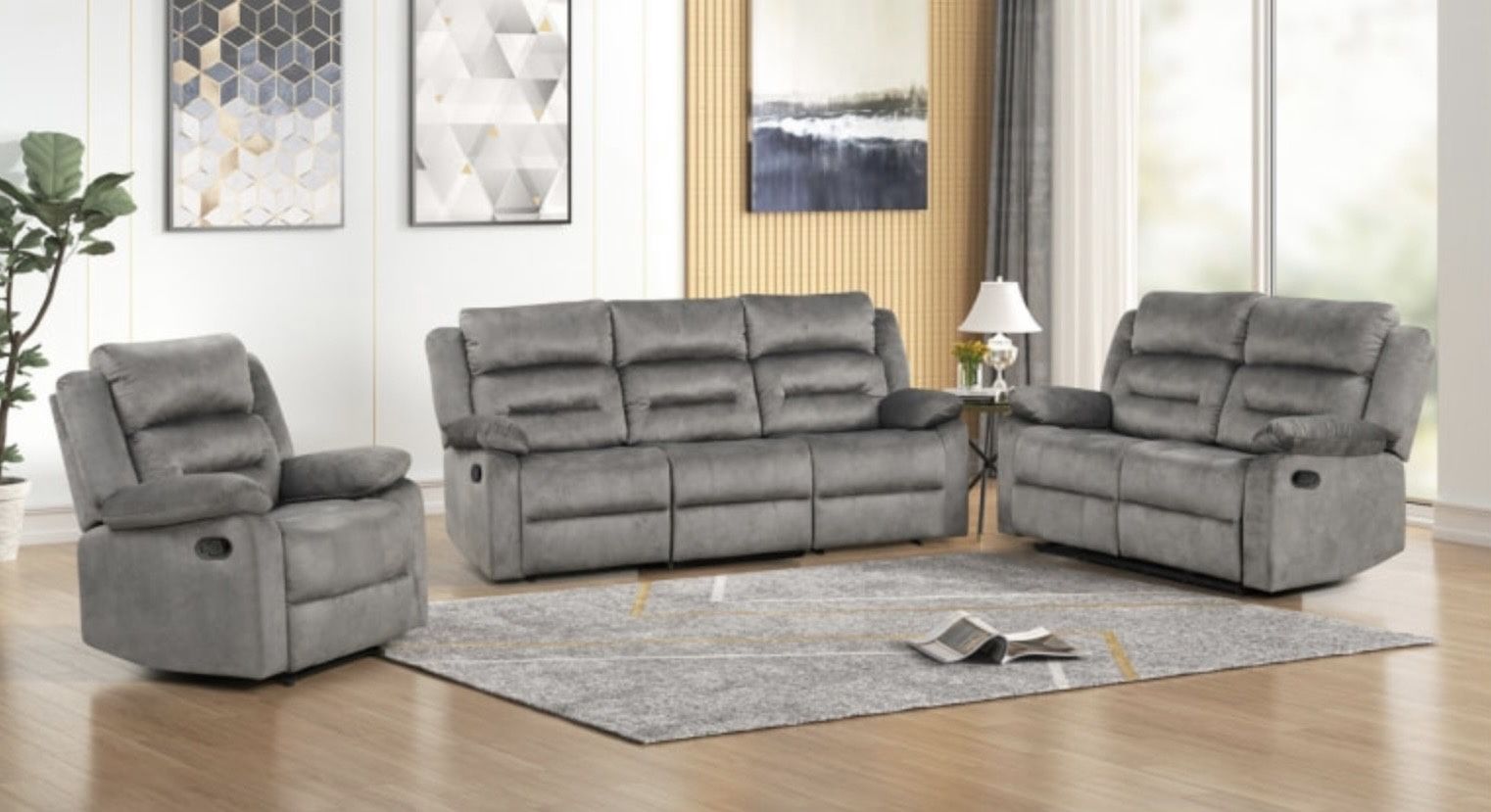 2 Pc Sofa And Loveseat Recliner Set $1,150π