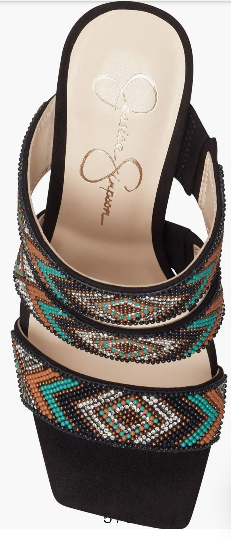 Bohemian OANI SANDALS by Jessica Simpson black heels size 8.5