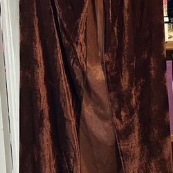 Brown hooded velvet cloak 