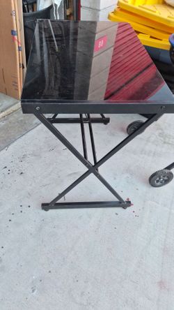 Black Folding Table with X-Frame Stand