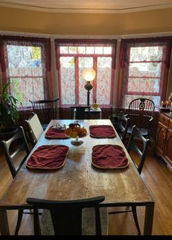 Mid-century industrial art dinette set.