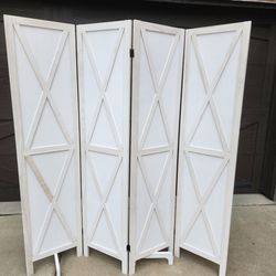 Heavy duty 4 panels wood room divider (64"W×67"H)