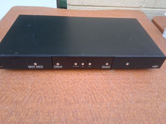 Aton DLA6 room speaker selector with a black metal chassis.3