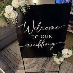 Black Wedding Welcome Sign