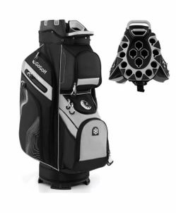 Golf Cart Bag Molded Lock Top Golf Bag with 14-Way Full Length Dividers