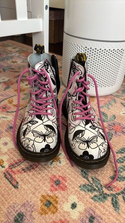 Doc Martens Floral Leather Kids Boots