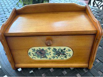 Bread box vintage Honey wood