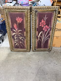 Ornate Metal Floral Prints