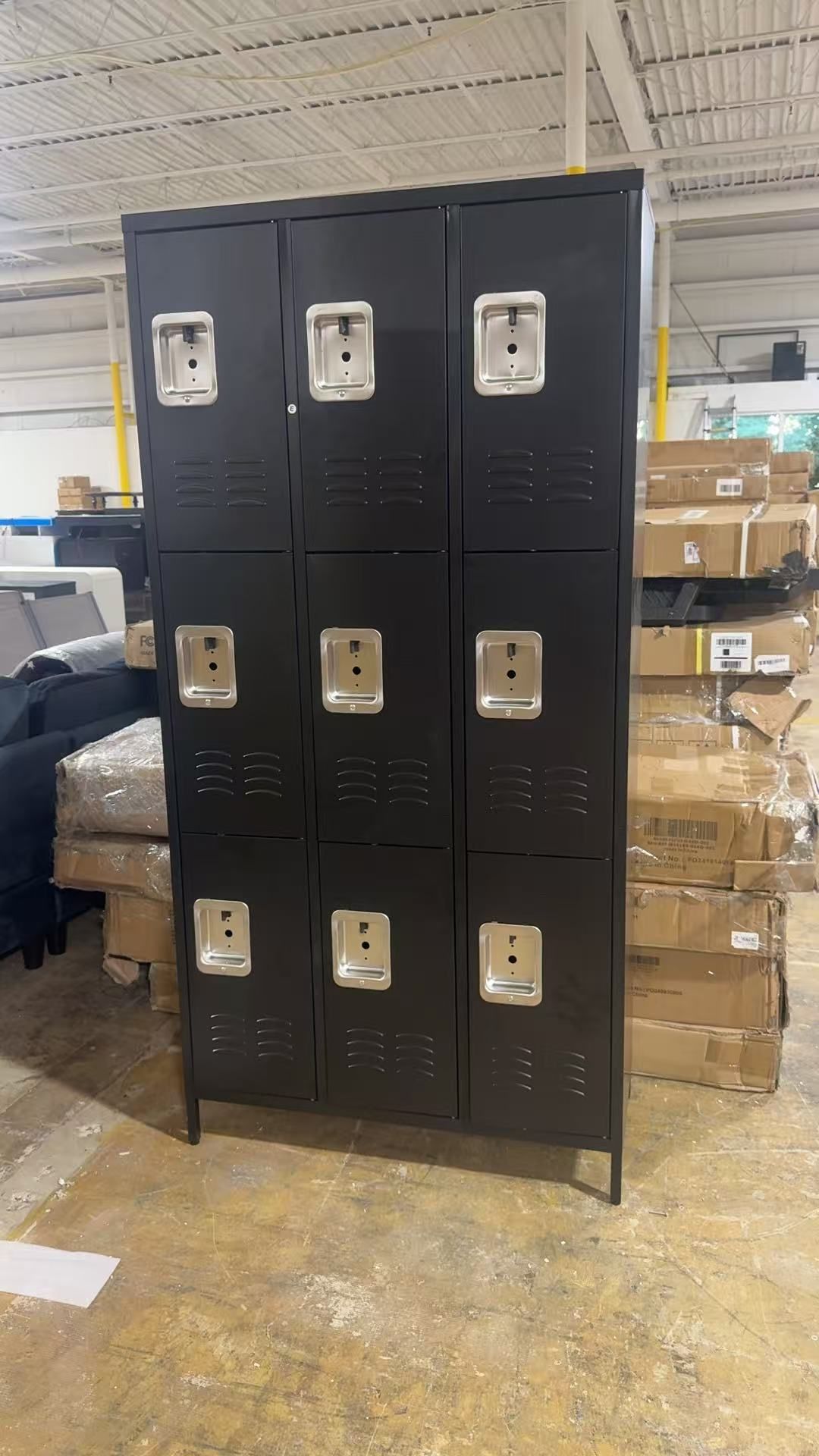 Locker Storage 72" H x 36" W x 16" D, Metal Locker with 9 Doors, Employee Locker Storage, 9 Door Tall Locker with Shelves Hooks and Lockable for Gym O