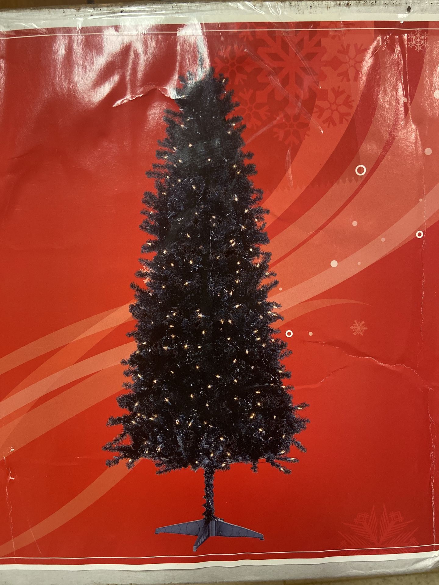 Garden Ridge 7-ft Pre-Lit Black Christmas Tree