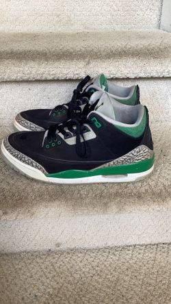 Green black and gray Jordan 3’s