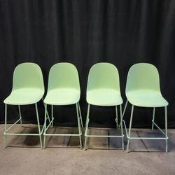 Mint Minimal Counter Chairs Hard Shell Set of 4