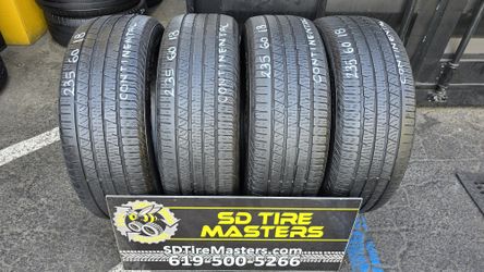 4 USED TIRES 235/60R18 Continental Cross Contact w/60% Thread All 4 Installed $280 ($70 Each)