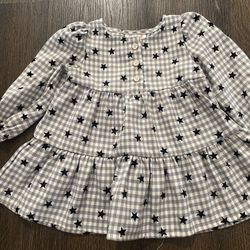 Girls Long Sleeve Plaid Star Dress Size 12 Months By Cat & Jack #8