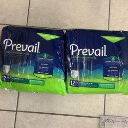2 Pks Prevail Adult Daily Disposable Underwear XXL Maximum Absorbency 12 Ct