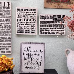 Wall Art Canvas Plaque Motivational Quotes Inspirational Decor Wall Hanging Signs Family Home Art