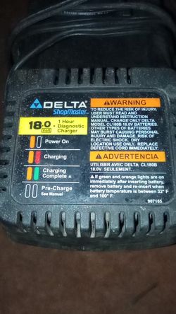 Delta Shopmaster CL180C 18 Volt 1 Hour Diagnostic Charger for Sale in Brandon FL OfferUp