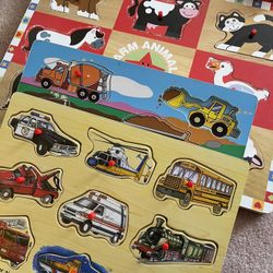 3 wooden puzzles for  5