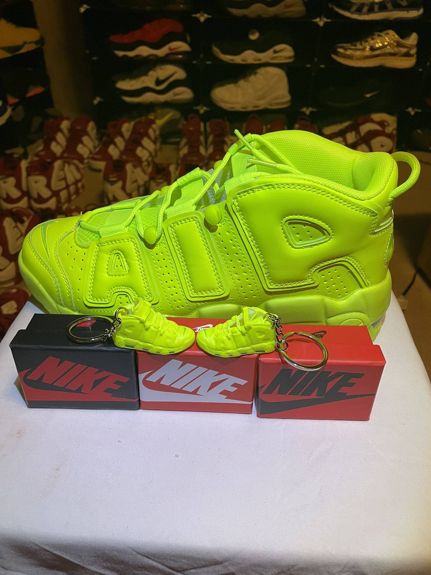 Nike Air More Uptempo Mini Shoe Keychains And Mini Nike Shoe Box MORE COLORS AVAILABLE