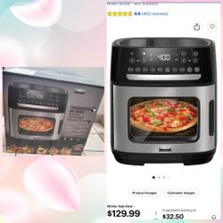 bella PRO - 12.6-qt. Touchscreen Air Fryer Pizza Oven with Rotisserie - Stainless Steel