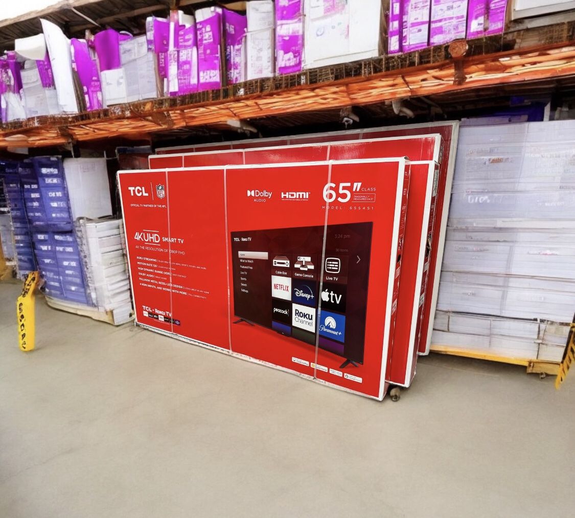 HD255 65” TCL smart 4k Roku led tv floor model