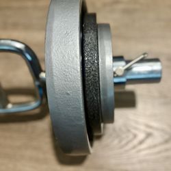 Triceps Bar With Vintage Cast Iron Weight Plates  25s  Plus  10s And  5s [ Total Weights: 100 lbs]