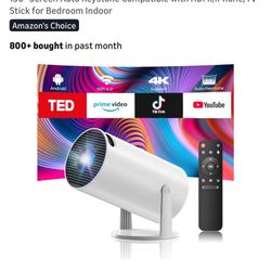 Projector with WiFi and Bluetooth, Mini Projector, 4K 1080P Support Portable Wireless Movie Projectors 220° Rotatable 130'' Screen Auto Keystone Compa