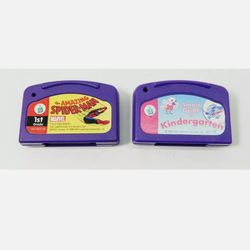 Lot of (x2) Leap Frog Learning Kid's Game Cartridges - Spiderman & Kindergarten