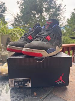 Air Jordan 4 Retro Black Fire Red Royal Blue Size 10